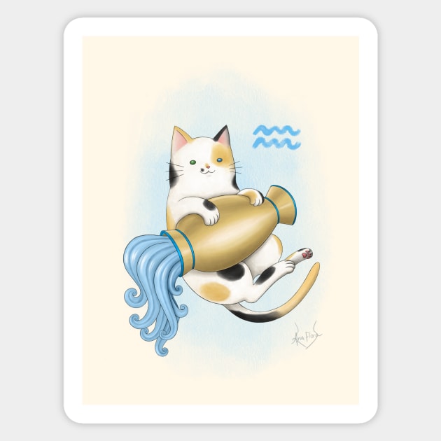 Zodiacat Aquarius Sticker by BastetLand